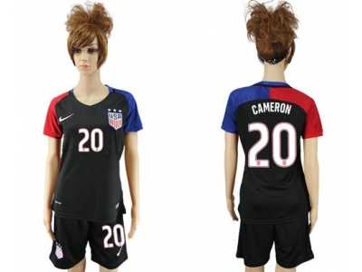 Women's USA #20 Cameron Away Soccer Country Jerseys
