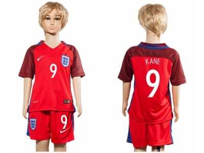 England #9 Kane Away Kid Soccer Country Jersey