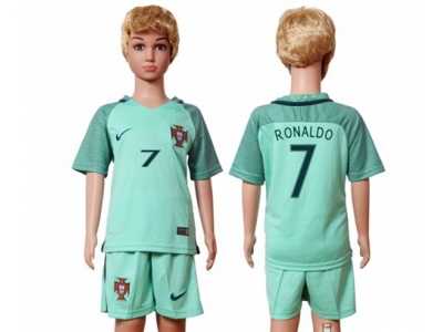 Portugal #7 Ronaldo Away Kid Soccer Country Jersey