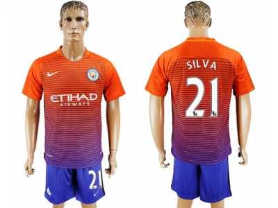 Manchester City #21 Silva Sec Away Soccer Club Jersey