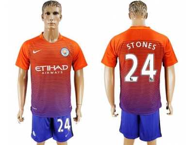 Manchester City #24 Stones Sec Away Soccer Club Jersey