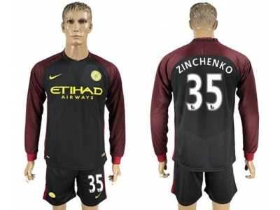 Manchester City #35 Zinchenko Away Long Sleeves Soccer Club Jersey