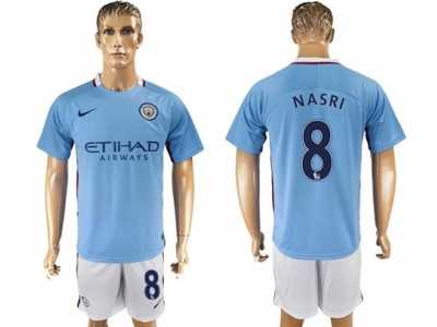Manchester City #8 Nasri Home Soccer Club Jersey