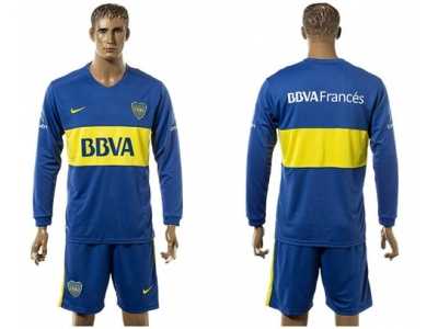 Boca Juniors Blank Home Long Sleeves Soccer Club Jersey