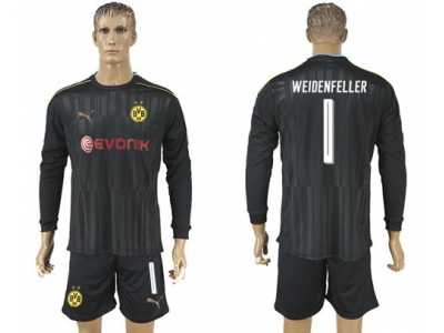 Dortmund #1 Weidenfeller Black Long Sleeves Goalkeeper Soccer Country Jersey