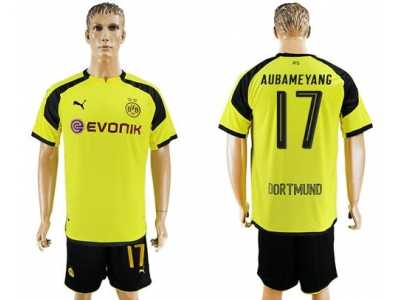 Dortmund #17 Aubameyang European Away Soccer Club Jersey