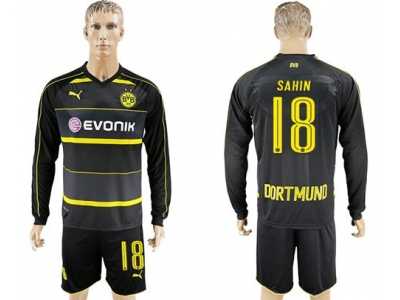 Dortmund #18 Sahin Away Long Sleeves Soccer Club Jersey