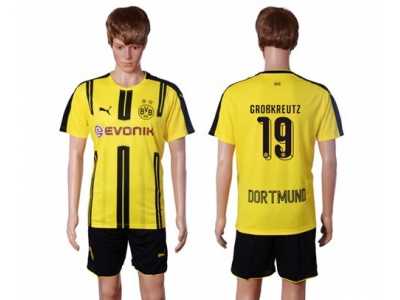 Dortmund #19 Grobkreutz Home Soccer Club Jersey