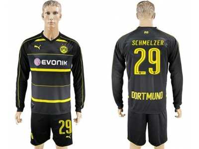 Dortmund #29 Schmelzer Away Long Sleeves Soccer Club Jersey