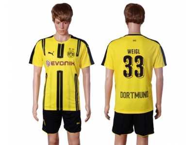 Dortmund #33 Weigl Home Soccer Club Jerse