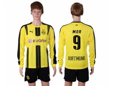 Dortmund #9 MOR Home Long Sleeves Soccer Club Jersey