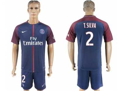 Paris Saint-Germain #2 T.Silva Home Soccer Club Jerse