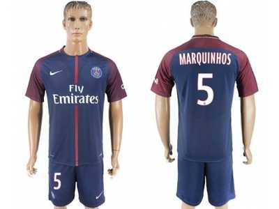 Paris Saint-Germain #5 Marquinhos Home Soccer Club Jerse