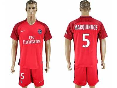Paris Saint-Germain #5 Marquinhos Red Soccer Club Jersey