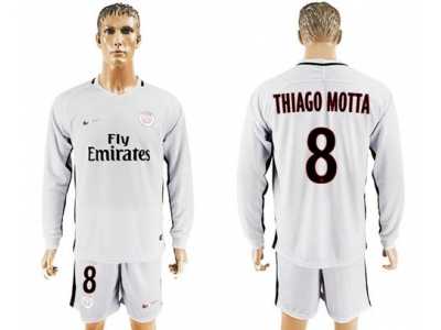 Paris Saint-Germain #8 Thiago Motta Sec Away Long Sleeves Soccer Club Jersey