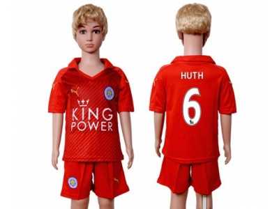 Leicester City #6 Huth Away Kid Soccer Club Jersey