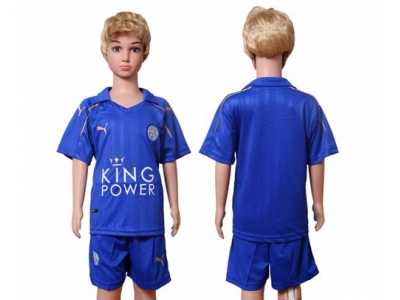 Leicester City Blank Home Kid Soccer Club Jersey