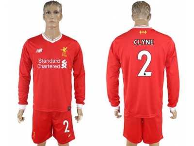 Liverpool #2 Clyne Home Long Sleeves Soccer Club Jersey