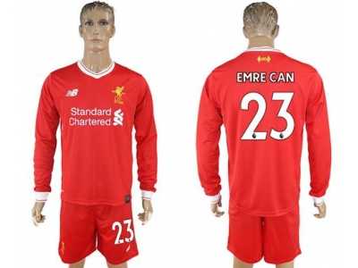 Liverpool #23 Emre Can Home Long Sleeves Soccer Club Jersey