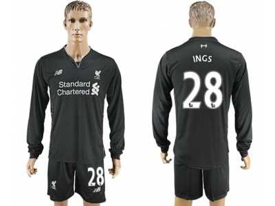 Liverpool #28 INGS Away Long Sleeves Soccer Club Jersey