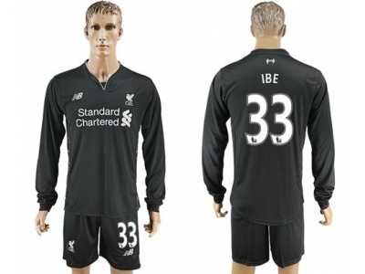 Liverpool #33 IBE Away Long Sleeves Soccer Club Jersey