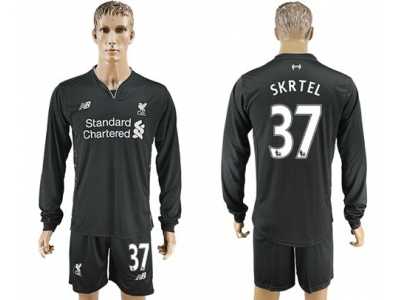 Liverpool #37 Skrtel Away Long Sleeves Soccer Club Jersey