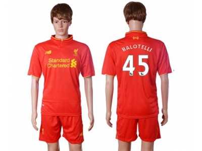 Liverpool #45 Balotelli Red Home Soccer Club Jersey