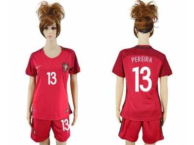 Women's Portugal #13 Pereira Home Soccer Country Jersey