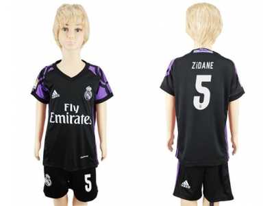 Real Madrid #5 Zidane Black Kid Soccer Club Jersey