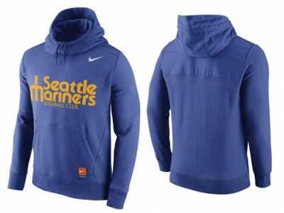 Men's Seattle Mariners Nike Blue Cooperstown Collection Hybrid Pullover Hoodie