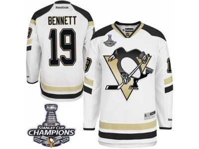 Men's Reebok Pittsburgh Penguins #19 Beau Bennett Premier White 2014 Stadium Series 2016 Stanley Cup Champions NHL Jersey