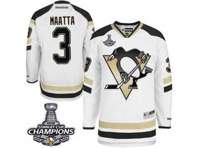 Men's Reebok Pittsburgh Penguins #3 Olli Maatta Premier White 2014 Stadium Series 2016 Stanley Cup Champions NHL Jersey
