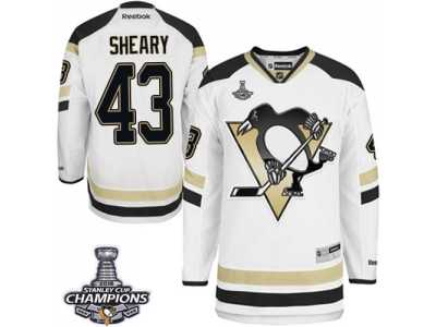 Men's Reebok Pittsburgh Penguins #43 Conor Sheary Authentic White 2014 Stadium Series 2016 Stanley Cup Champions NHL Jersey