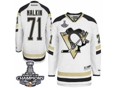 Men's Reebok Pittsburgh Penguins #71 Evgeni Malkin Premier White 2014 Stadium Series 2016 Stanley Cup Champions NHL Jersey