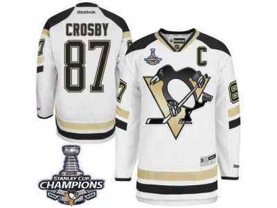 Men's Reebok Pittsburgh Penguins #87 Sidney Crosby Authentic White 2014 Stadium Series 2016 Stanley Cup Champions NHL Jersey