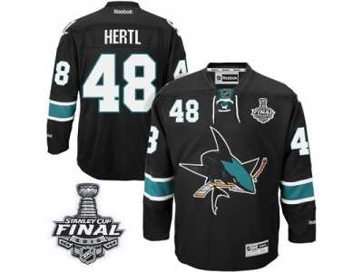 Men's Reebok San Jose Sharks #48 Tomas Hertl Premier Black Third 2016 Stanley Cup Final Bound NHL Jersey