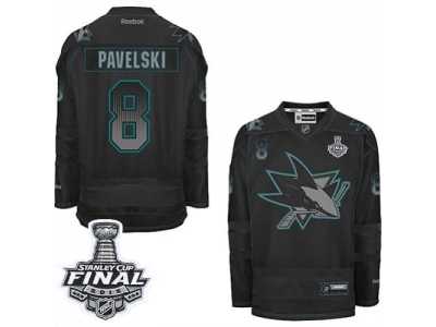 Men's Reebok San Jose Sharks #8 Joe Pavelski Premier Black Accelerator 2016 Stanley Cup Final Bound NHL Jersey