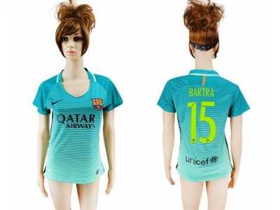 Women's Barcelona #15 Bartra Sec Away Soccer Club Jersey
