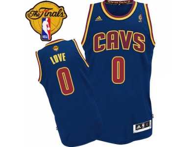 Men's Adidas Cleveland Cavaliers #0 Kevin Love Swingman Navy Blue CavFanatic 2016 The Finals Patch NBA Jersey