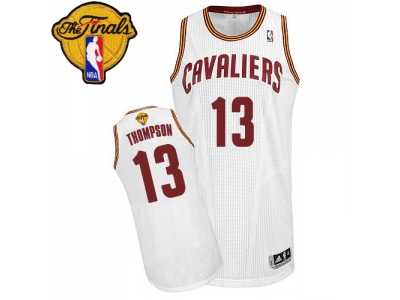 Men's Adidas Cleveland Cavaliers #13 Tristan Thompson Authentic White Home 2016 The Finals Patch NBA Jersey