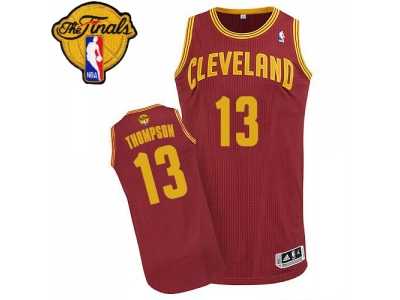 Men's Adidas Cleveland Cavaliers #13 Tristan Thompson Authentic Wine Red Road 2016 The Finals Patch NBA Jersey