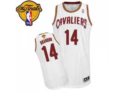 Men's Adidas Cleveland Cavaliers #14 Terrell Brandon Authentic White Home 2016 The Finals Patch NBA Jersey