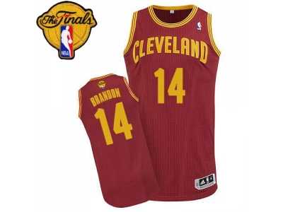 Men's Adidas Cleveland Cavaliers #14 Terrell Brandon Authentic Wine Red Road 2016 The Finals Patch NBA Jersey