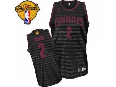 Men's Adidas Cleveland Cavaliers #2 Kyrie Irving Swingman Black Grey Groove 2016 The Finals Patch NBA Jersey