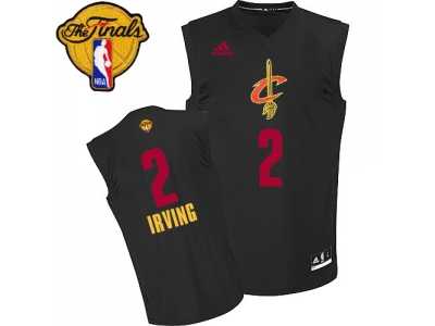 Men's Adidas Cleveland Cavaliers #2 Kyrie Irving Swingman Black New Fashion 2016 The Finals Patch NBA Jersey