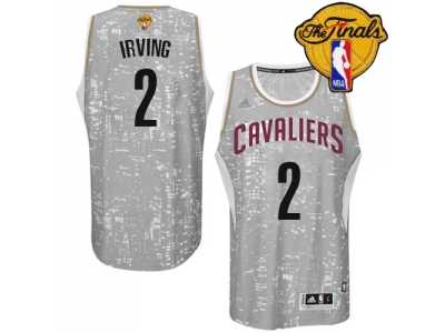 Men's Adidas Cleveland Cavaliers #2 Kyrie Irving Swingman Grey City Light 2016 The Finals Patch NBA Jersey
