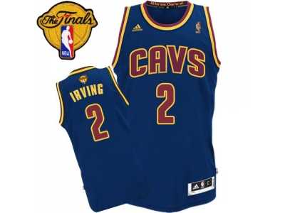 Men's Adidas Cleveland Cavaliers #2 Kyrie Irving Swingman Navy Blue CavFanatic 2016 The Finals Patch NBA Jersey