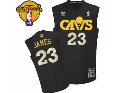 Men's Adidas Cleveland Cavaliers #23 LeBron James Swingman Black CAVS Throwback 2016 The Finals Patch NBA Jersey