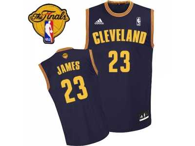 Men's Adidas Cleveland Cavaliers #23 LeBron James Swingman Navy Blue Throwback 2016 The Finals Patch NBA Jersey
