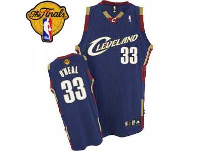 Men's Adidas Cleveland Cavaliers #33 Shaquille O'Neal Authentic Navy Blue Throwback 2016 The Finals Patch NBA Jersey